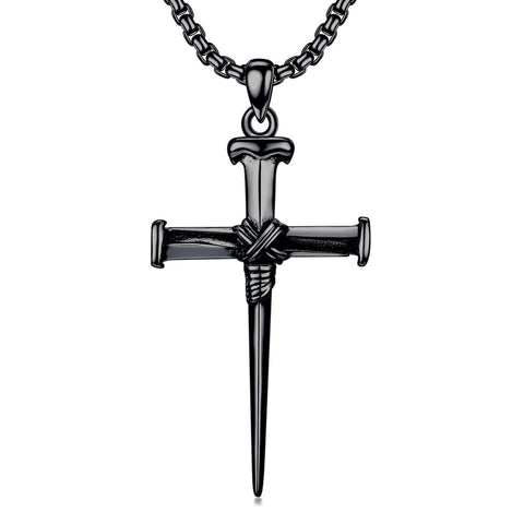 Sterling Silver Crucifix Jesus Pendant Necklace