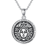 Sterling Silver Sunflower Medusa Triple Moon Goddess Amulet Pendant Necklace