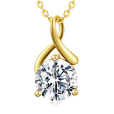 14K Gold 1 carat D Colour Moissanite Solitaire Pendant Necklace