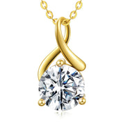 14K Gold 1 carat D Colour Moissanite Solitaire Pendant Necklace