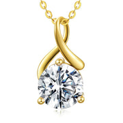14K Gold Moissanite Necklace for Women, 1 carat D Colour Moissanite Solitaire Pendant Necklace, Real Yellow Gold Sunshine Necklace