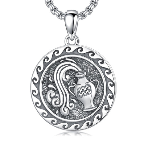 Sterling Silver 12 Zodiac Astrology Horoscope Pendant Necklace