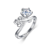 Sterling Silver Moissanite 12 Months Birthflowers Ring