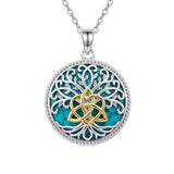 Sterling Silver Turquoise Sun and Moon AA Sobriety Celtic Knot Cross DNA Star of David Tree of Life Pendant Necklace