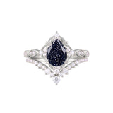 Sterling Silver 10K 14K 18K Gold Pear Shaped Gemstone Engagement Ring
