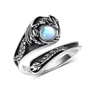 Sterling Silver Adjustable Dragon Moth Octopus Shark Stingray Sea Turtle Spoon Ring