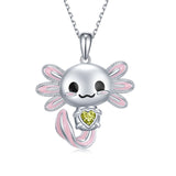 Axolotl Necklace 925 Sterling Silver Axolotl Pendant Cute Animal Jewelry Gift for Women Girls Daughter