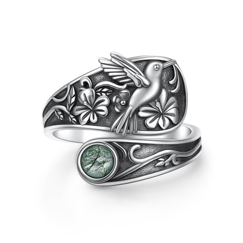 Sterling Silver Oxidized Dragonfly Butterfly Hummingbird Sea Turtle Anchor Cross Tree of Life Sunflower Spoon Ring