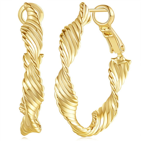 14K Gold Plated  Hoop Earrings for Women