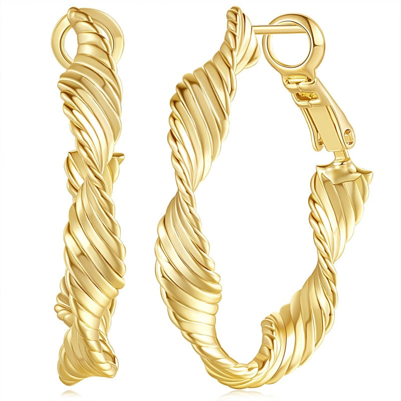 14K Gold Plated  Hoop Earrings for Women