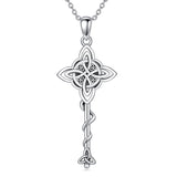 Sterling Silver Witches Knot Keymulet Protection Pendant Necklace