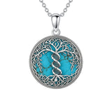 Sterling Silver Turquoise Sun and Moon AA Sobriety Celtic Knot Cross DNA Star of David Tree of Life Pendant Necklace