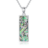 Sterling Silver Abalone Shell Bar Cardinal Bee Butterfly Hummingbird Dragonfly Phoenix Pendant Necklace for Women
