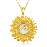 You are My Sunshine Sunflower Necklace for Women 925 Sterling Silver Mustard Seed Pendant Necklace Faith Jewelry for Women Christmas