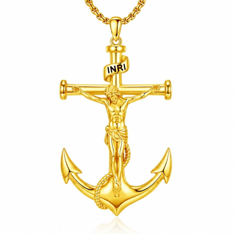 14K Gold Plated Cross Pendant Necklace  Religious Faith Jewelry Gifts for Christmas