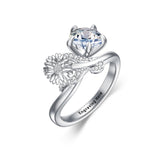 Sterling Silver Moissanite 12 Months Birthflowers Ring