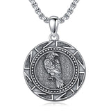 Sterling Silver Viking Raven Bear Odin Wolf Pendant Necklace for Men