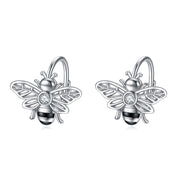 Bee Earrings Sterling Silver Bumble Bee Gold Plated Hoop Earrings Leverback Dangle Earrings for Women Jewelry Gifts for Women Girls