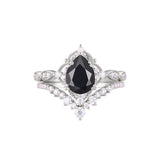 Sterling Silver 10K 14K 18K Gold Pear Shaped Gemstone Engagement Ring