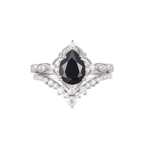 Sterling Silver 10K 14K 18K Gold Pear Shaped Gemstone Engagement Ring