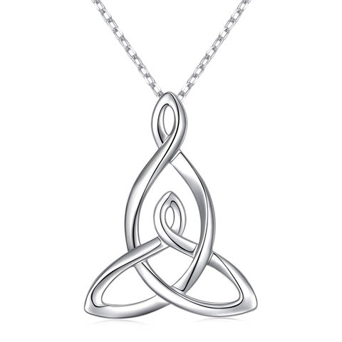 Sterling Silver Celtic Knot Mother and Child Pendant Necklace
