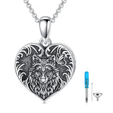 Sterling Silver Heart Rabbit Dog Cat Butterfly Dragonfly Hummingbird Wolf Urn Necklace for Ashes