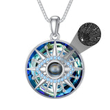 Evil Eye Necklace 925 Sterling Silver I Love You 100 Languages Necklace Evil Eye Pendant Jewelry Gifts for Women Men