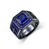 Sterling Silver Personalized Colorful Class High School  Graduation University College Ring for Men