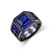 Sterling Silver Personalized Colorful Class High School  Graduation University College Ring for Men