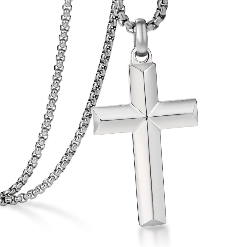 14K Gold Plated Cross Necklace for Men with Adjustable Chain Jewelry Gift for Him