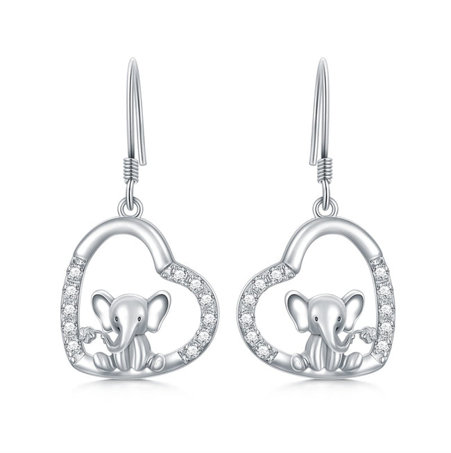 925 Sterling Silver Animal Earrings for Women Girls Elephant Hoop Hypoallergenic Earrings Cute Animal Jewelry Gifts for Women Girls Kids Daughter