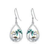 Sterling Silver Bee Butterfly Chicken Chihuahua  Dinosaur Frog Octopus Paw Print Platypus Dangle Earrings