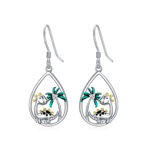 Sterling Silver Bee Butterfly Chicken Chihuahua  Dinosaur Frog Octopus Paw Print Platypus Dangle Earrings