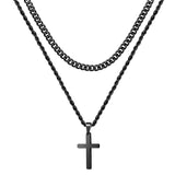 Cross Necklace For Men Mens Cross Necklaces Stainless Steel Cross Pendant Necklace Cross Chain Necklace Gift For Men Boys