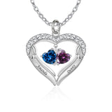 Copper Sterling Silver Simulated Birthstone Name Pendant Necklace for Mom