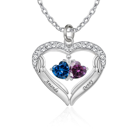 Copper Sterling Silver Simulated Birthstone Name Pendant Necklace for Mom