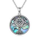 Tree of Life Viking Necklace 925 Sterling Silver Crystal Viking Pendant Jewelry Gifts for Women Men for Birthday Mothers Day