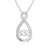 Sterling Silver 111 222 333 444 555 777 888 999 Infinity Angel Number Pendant Necklace