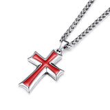 Mens Stainless Steel Cross Pendant Necklace Flower Basket Chain