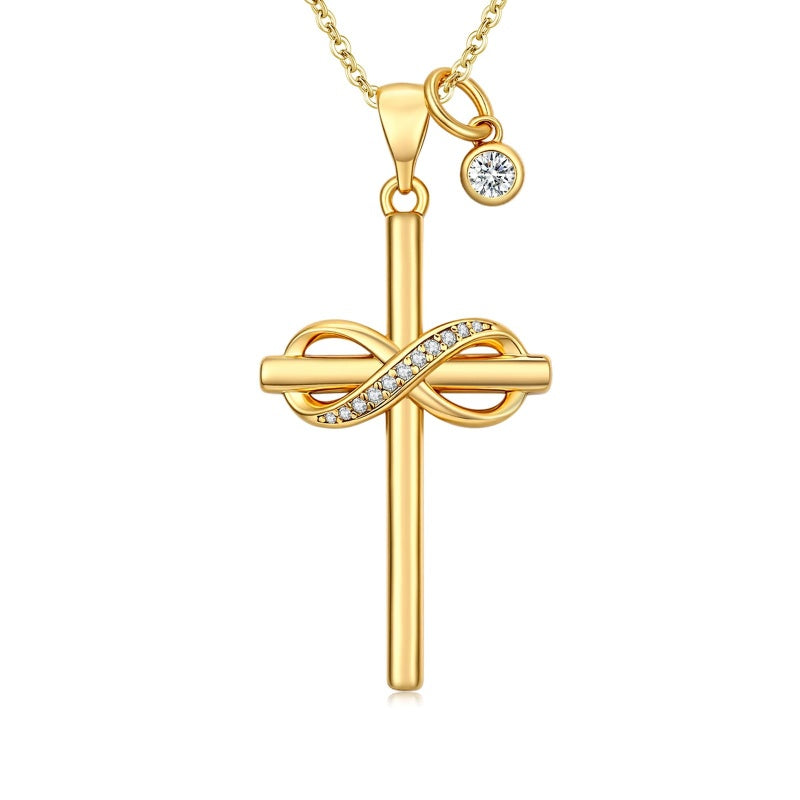 14K Gold Plated  Cross Necklace for Women Christian Jewelry  Birthday Christmas Gift