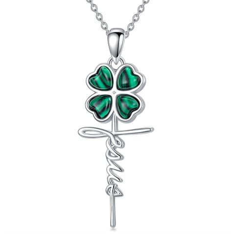 Sterling Silver Cross Clover Rose Turquoise Moss Agate Healing Crystal  Tree of Life Christ Crucifix Pendant Necklace