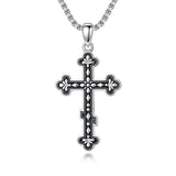 Sterling Silver Orthodox Cross Pendant Necklace Religious Gift