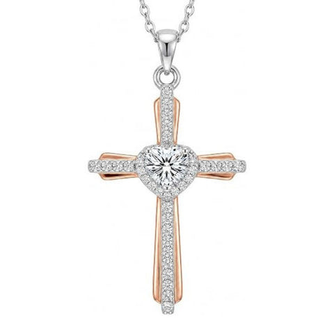 14K Gold Plated Birthstone Cross Necklace for Women  Protection Jewelry