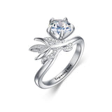 Sterling Silver Moissanite 12 Months Birthflowers Ring