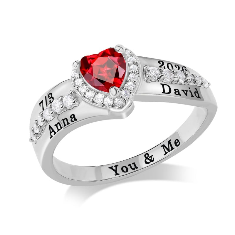 Copper Sterling Silver Personalized Birthstone High School College Class Ring Graduation Memorial Rings Gifts for Her