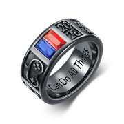 Sterling Silver Birthstone Personalized Pattern High School College Class Ring