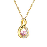 Sterling Silver Personalized  Birthstone Infinity Necklace for Women