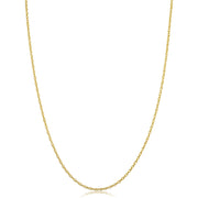 14k Yellow Gold CableChain Pendant Necklace for Women (0.7 mm, 0.9 mm, 1 mm, 1.3 mm, or 1.5 mm)