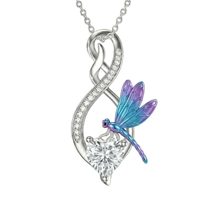 Sterling Silver 12 Month Birthstone Infinity Heart Animal Pendant Necklace Christmas Birthday Jewelry Gift