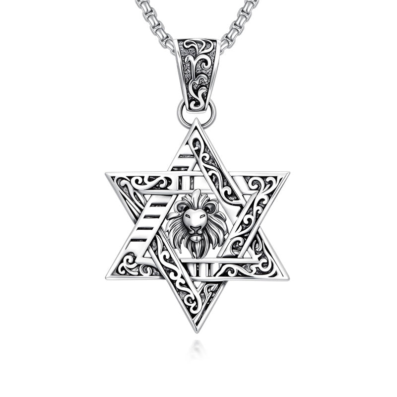 Sterling Silver Star of David Chai Cross Evil Eye Lion of Judah Menorah Tree of Life Protection Pendant Necklace